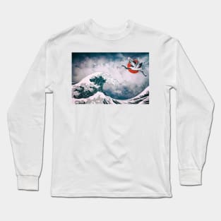 Japanese Red Crown Crane Long Sleeve T-Shirt